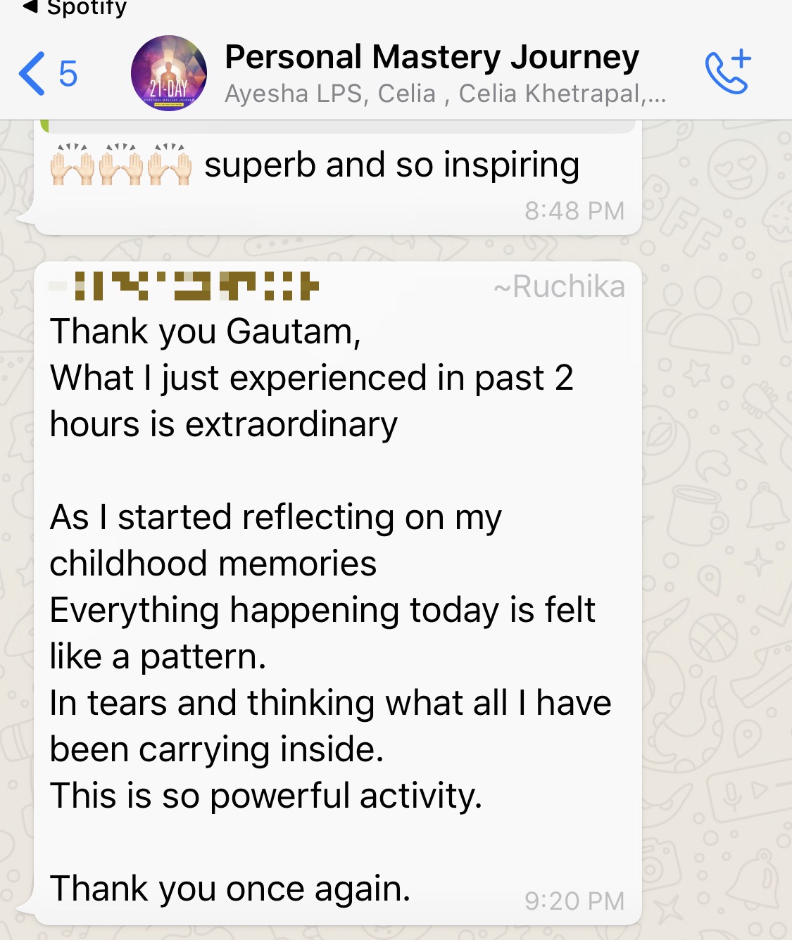 Testimonial screenshot