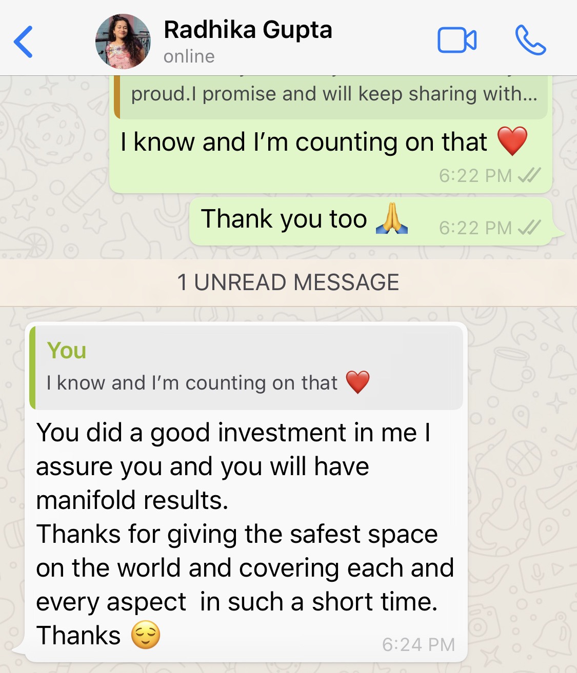 Testimonial screenshot