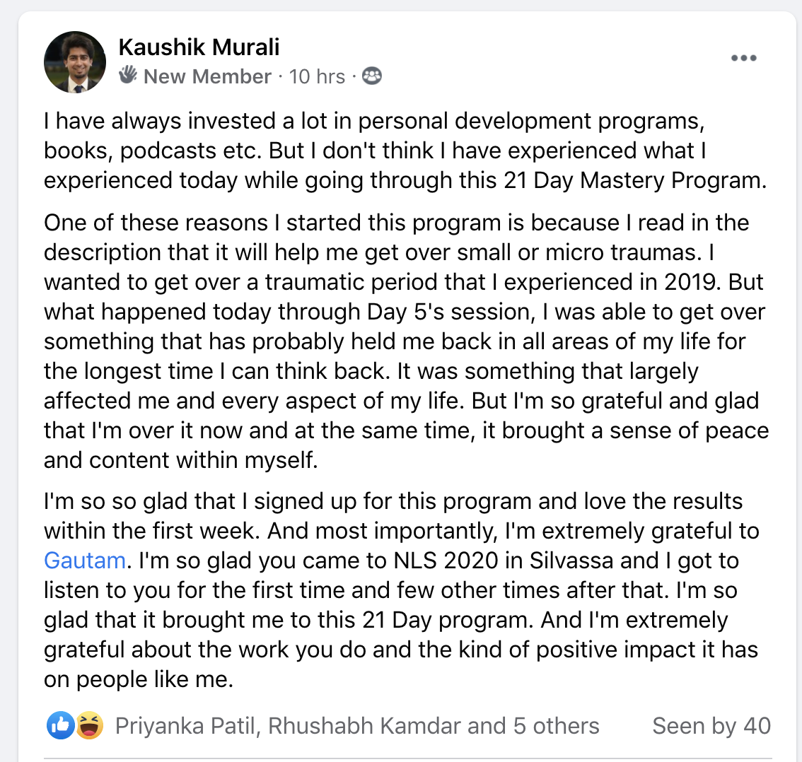Testimonial screenshot