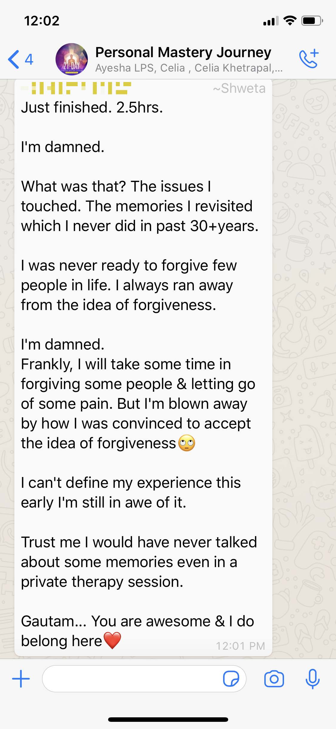Testimonial screenshot