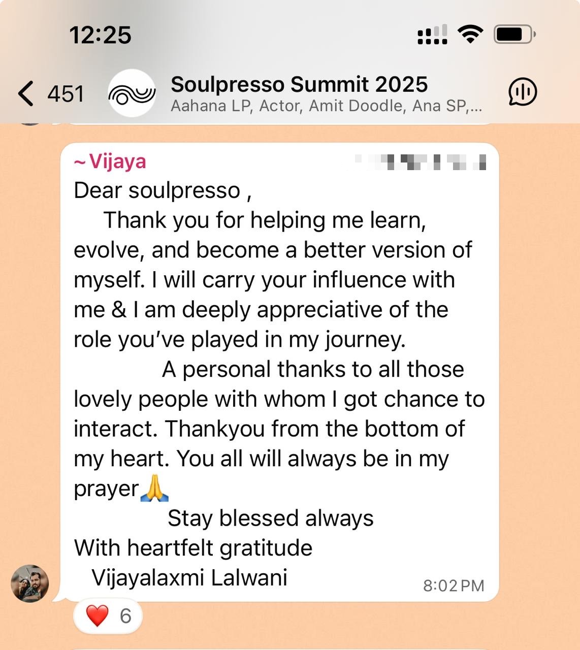 Testimonial screenshot