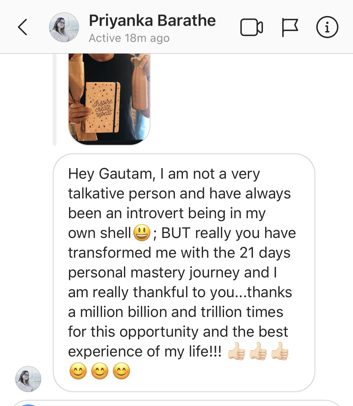 Testimonial screenshot