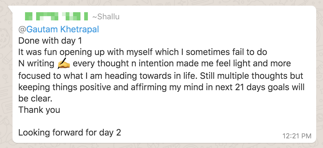 Testimonial screenshot