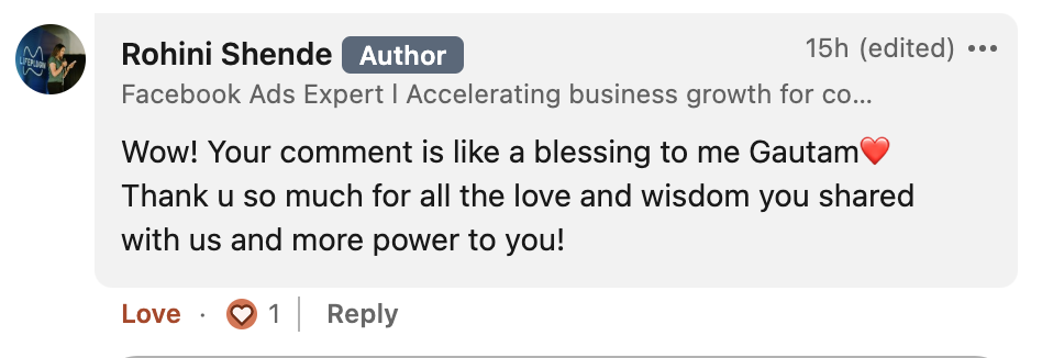 Testimonial screenshot