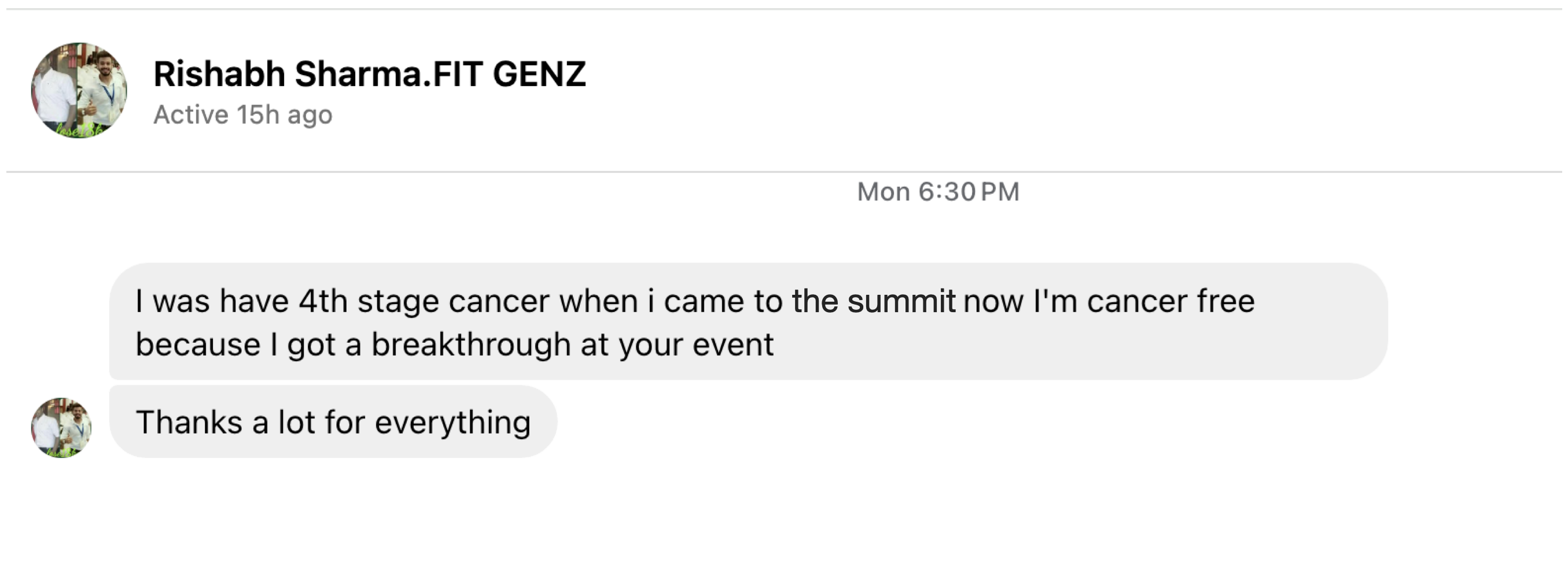 Testimonial screenshot